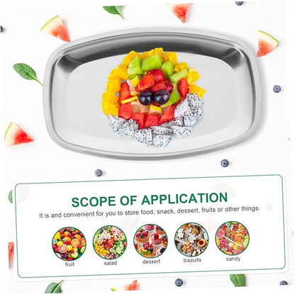 Ciieeo 304 Stainless Steel Serving Tray Rectangular Snack and Fruit Storage Tray for Hotel and Home Use Practical Dish Towel Organizer Easy to Clean