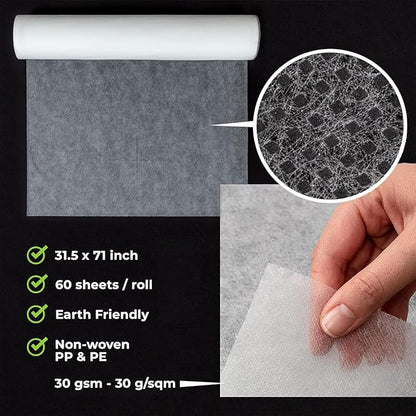 Disposable Massage Bed Cover - Non-woven Disposable Material - Ideal for Spa, Massage Table, Tattoo, Waxing Table - No Crinkle Table Sheets - 31.5 x 71 Inches (30 Sheets Per Roll)