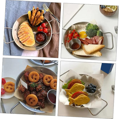 VOSAREA Microwave Safe Dinner Plate Multifunctional Snack Plate for Home Elegant Salad Dish Party Platter Silver