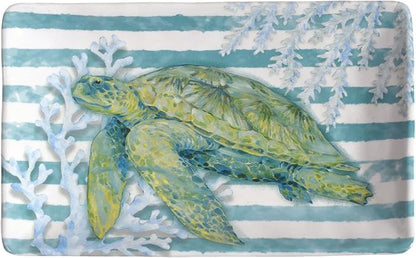 Merritt Sea Turtle 8-1/2" x 5-1/4" Small Melamine Snack Tray, Multicolor