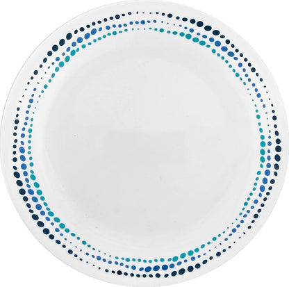 Corelle Dinnerware Set (4pc Set, Ocean Blues)-Set for 4 | Includes 4 x Dinner Plates | 80% Recycled Glass | 3 X More Durable, Half the Space & Weight of Traditional Ceramic