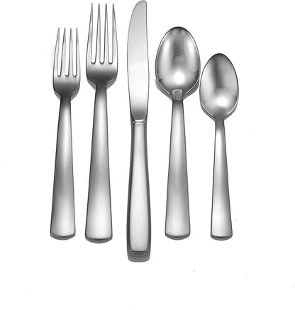 Liberty Tabletop Satin America 65-piece 18/10 Flatware Set Service for 12, Includes Serving Pieces Made in USA