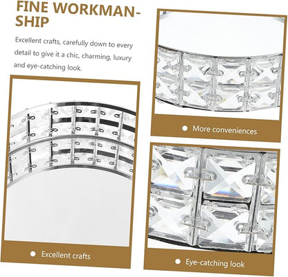 PRETYZOOM Silver Mirror Decorative Serving Tray Round Food Platter for Dresser Kitchen Living Room Stylish Display Tray for Snacks and Desserts Home Decor Accessory
