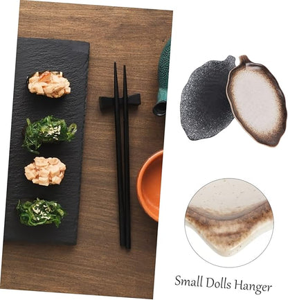 2pcs Banana Leaf Plate Ceramic Seasoning Dishes Versatile Serving Platter for Condiments Snacks and Desserts