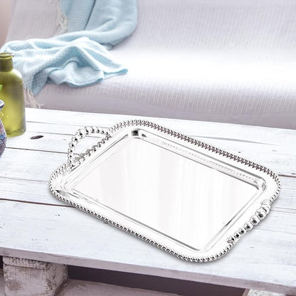 Designer Serving Tray, Vanity Accessories, Teacup Stand, Silver