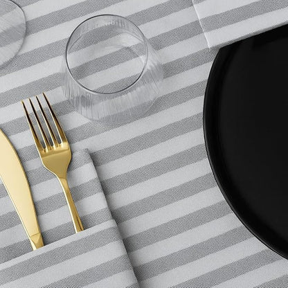 Made in Italy Linen-Feel Disposable Guest Towels - Premium Airlaid Cloth-Like Bathroom Napkins, Soft & Absorbent Luxury Hand Towels, Elegant Striped Dinner Napkins for Parties, Events, Bulk 500 Count