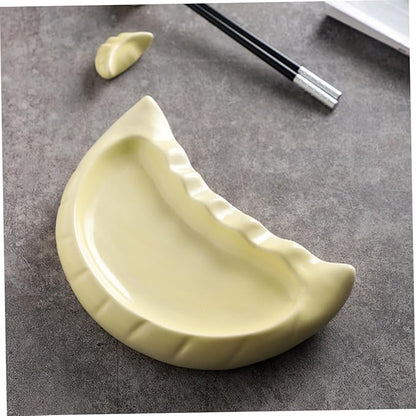 Ceramic Dumpling Shaped Plate for Appetizers Snacks Desserts Cute Japanese Sushi Platter Capacity for Family Gatherings Restaurant Tableware Vintage Design
