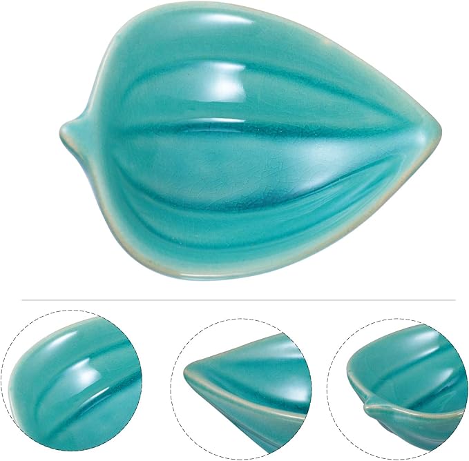 Healifty Bowl Plates Ceramic 2Pcs Mini Ceramics Dishes Dipping Sauce Bowls Essential Oil Saucers Sushi Dish Dessert Plates for Electric Oil Nuts Candy Fruits
