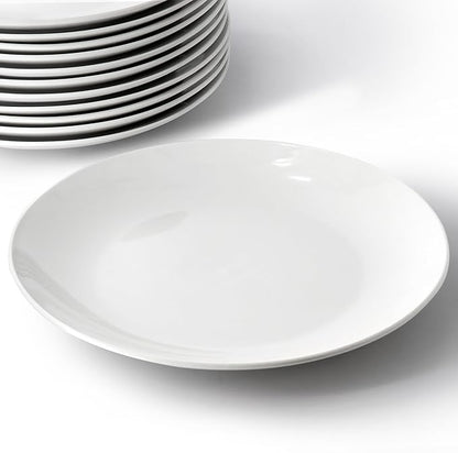 Elama 10.5 Inch Professional Kitchen 12 Piece Porcelain Dinnerware/Tableware Set (Round Dinner Plate White)