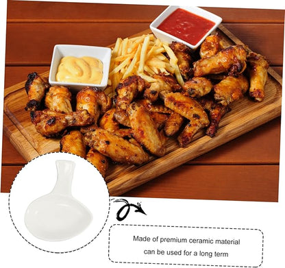 4pcs Dish Rack for Kitchen Counter Chopstick Holder Sauce Plate Ceramic Dipping Plates Stand for Home