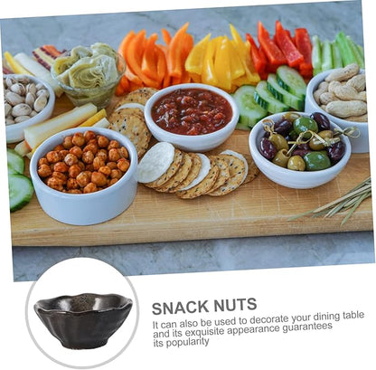 Mobestech 1Pc Creative Irregular Ceramic Sauce Dish Stylish Appetizer Plate for Seasoning for Condiments and Hot Pot Serving Dinnerware