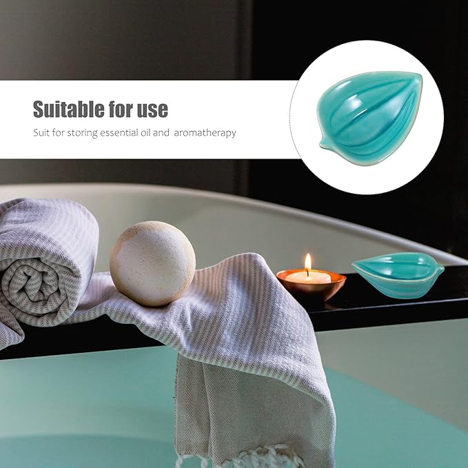 Healifty Bowl Plates Ceramic 2Pcs Mini Ceramics Dishes Dipping Sauce Bowls Essential Oil Saucers Sushi Dish Dessert Plates for Electric Oil Nuts Candy Fruits