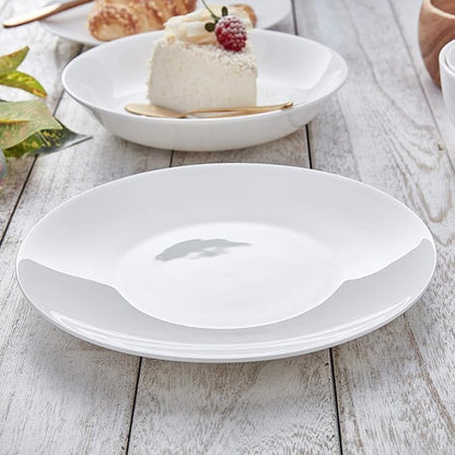 Fine Dinner Set,Dinner Plate Ceramics Dinner Set, Pure White Relief Light Luxury 32 Pieces Bone China Dinnerware Sets