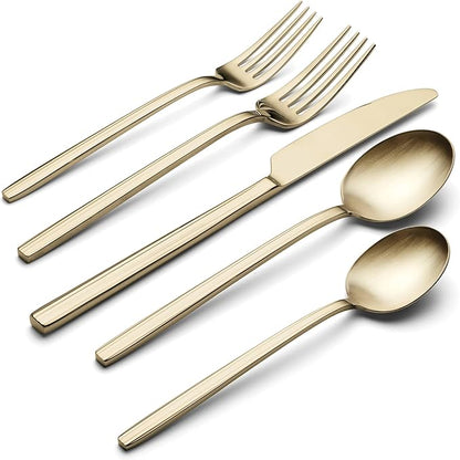 Oneida 896762 Dean Satin Champagne 20 Piece Flatware Set