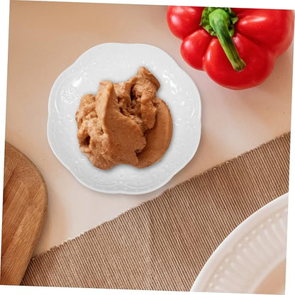 2pcs Porcelain Dipping Sauce Dish Elegant Ceramic Appetizer Plates for Sauces Seasoning Snacks Stackable Easy to Clean for Home Parties