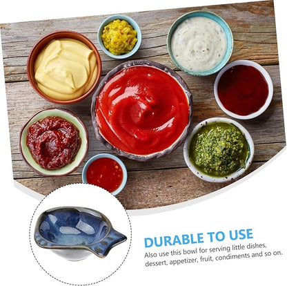 Fish Shaped Ceramic Flavor Dish for Seasoning Dipping Unique Appetizer Plate for Home Use Easy to Clean Versatile for Condiments Fruits Nuts More Blue