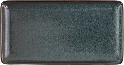 D&V 6 Piece Stōn Porcelain Dinnerware Rectangle Tray Set, 9" x 4.75", Twilight