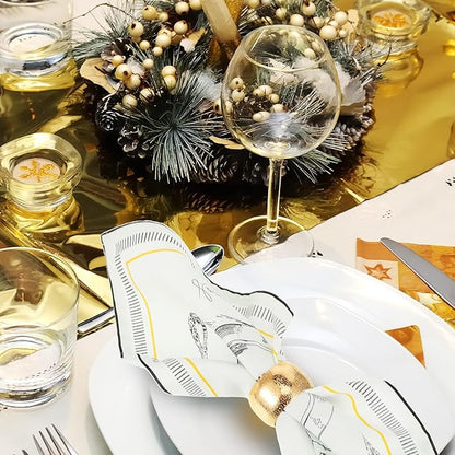 Lallisa 100 Pcs Gold Napkin Rings Bulk Metal Classic Brass Napkin Ring Holders Elegant Farmhouse Cloth Table Decorations for Tea Wedding Anniversary Birthday Dinners Party Supplies