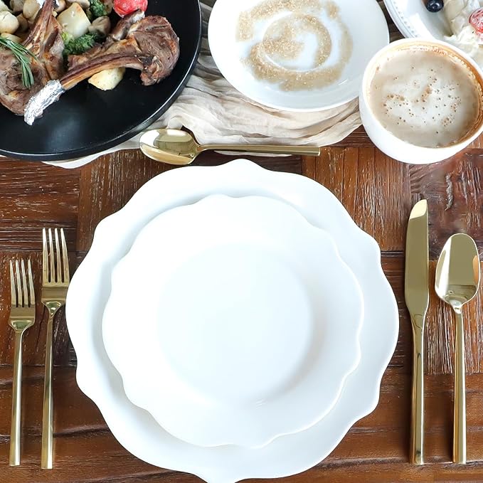 Gold Silverware Set Flatware Set Stainless Steel Cutlery Set Hexagon Handle Home Kitchen Daily Use 30 Pieces Service for 6