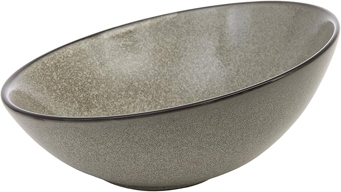 Fortessa D&V Ston Porcelain Dinnerware Tilt Bowl, 8.5-Inch, Set of 3, Mist