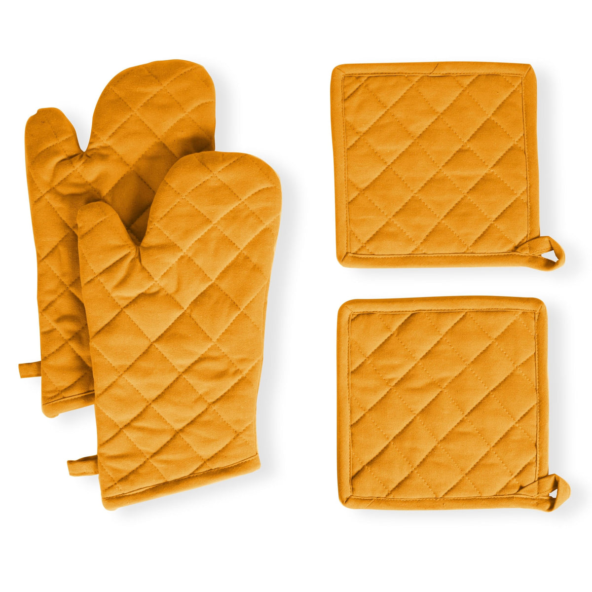 4 Piece Set 2 Oven Mitts & 2 Potholders (4 Count)