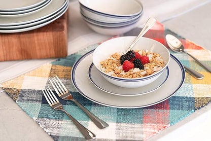 Café Stripe 12 Pc Dinnerware Set, Blue