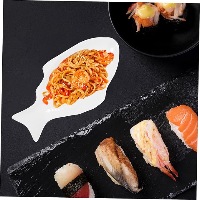 Unique Fish Design Ceramic Plate White Fish Bowl for Serving Creative Tableware Snack Storage Dinnerware for Family