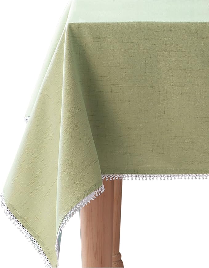 Lenox French Perle Solid 60"x102" rectangle Tablecloth, Pistachio