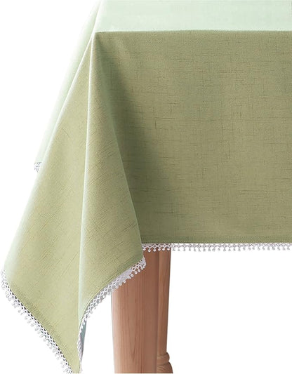 Lenox French Perle Solid 60"x102" rectangle Tablecloth, Pistachio