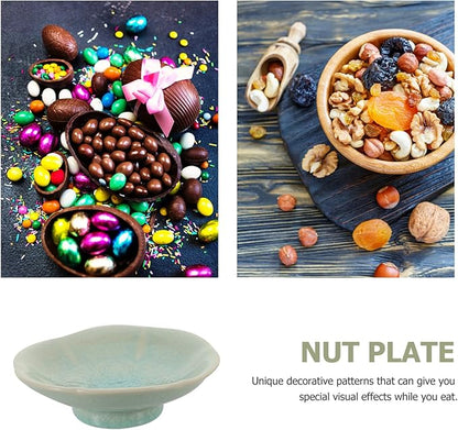 Elegant Pattern Ceramic Plate Dessert Appetizer Serving Smooth Surface for Home Restaurant