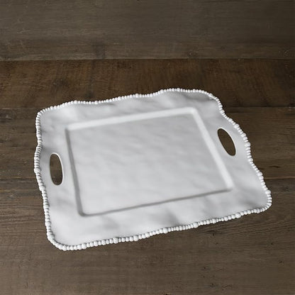 Beatriz Ball Alegria Rectangular Tray with Handles, White