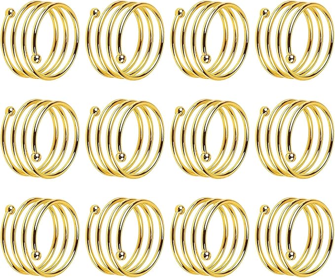 Napkin Holder Set of 12 Handmade Matal Dining Table Napkin Ring Classic Everyday Thanksgiving Holiday Christmas Festive Party Gift Farmhouse Décor