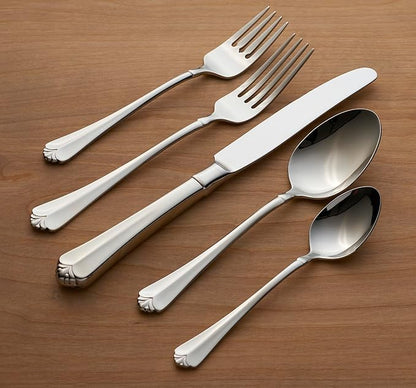 Oneida Golden Juilliard 5 Piece Fine Flatware Set, 18/10 Stainless, Service for 1,Silver