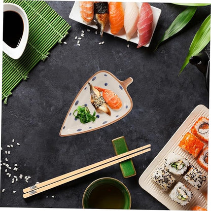 Ceramic Leaf-shaped Dipping Sauce Plate for Appetizers Hand-painted Snack Dish Versatile Serving Tray for Home and Restaurant Use for Cold Dishes and Desserts
