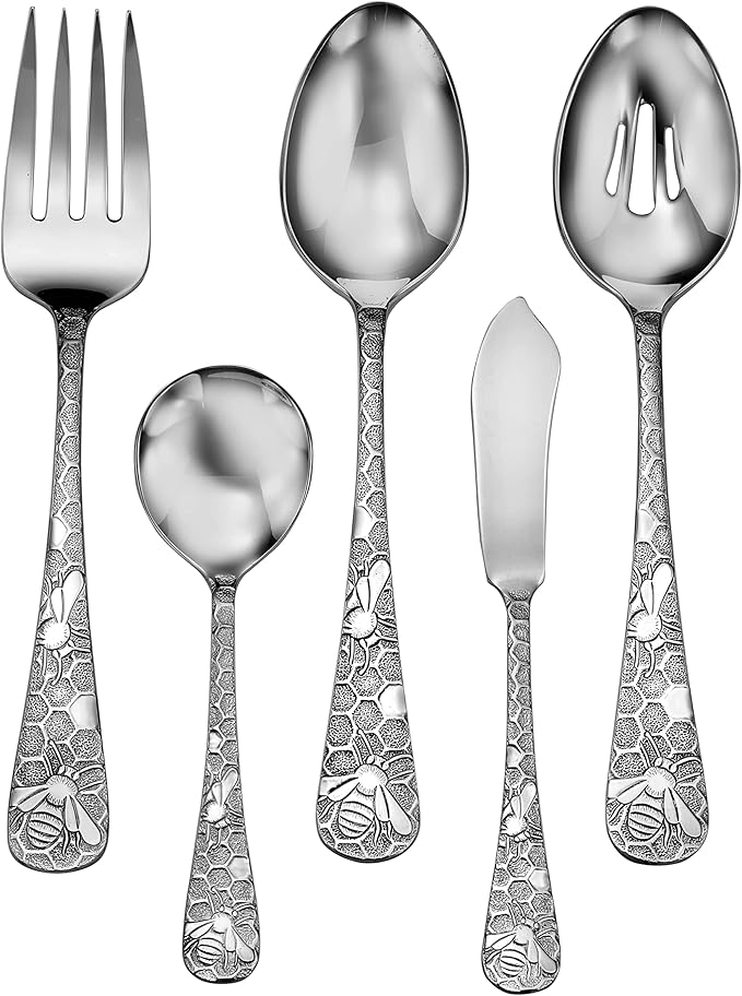 Liberty Tabletop Honey Bee 45pc Flatware Set Service For 8 Serving Set Included Silverware MADE IN USA 18/10