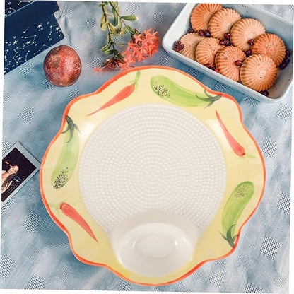 Alipis Dumpling Dish Snacks Serving Plate Ceramic Divided Sauce Dipping Plate