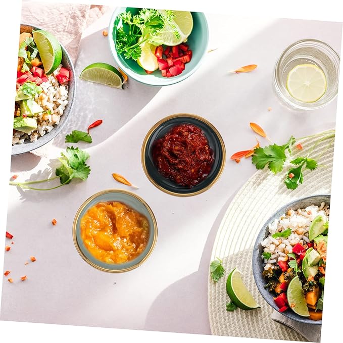 Ciieeo 4pcs Assorted Sauce Dishes Ceramic Seasoning Plates for Dipping Sauces Appetizers and Small Snacks for Home Restaurant and Catering Random Color
