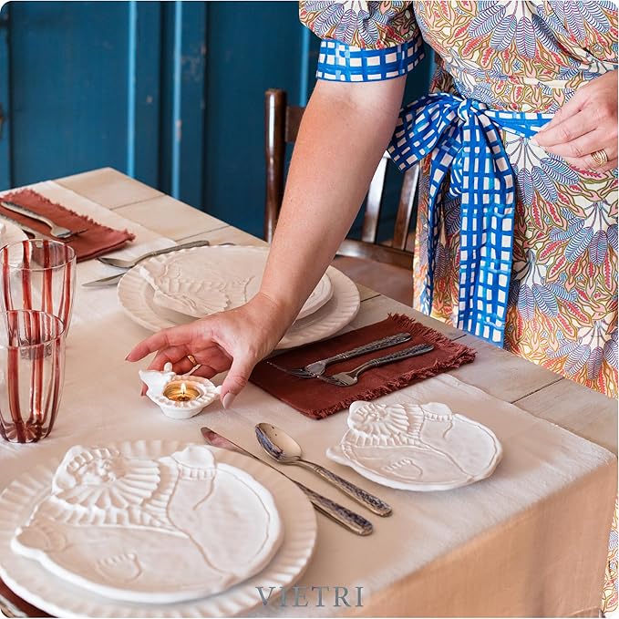 Vietri Pietra Natale Figural Santa Appetizer Plate, 7" Handmade Ceramic Cheese Dessert Cake Christmas Dish