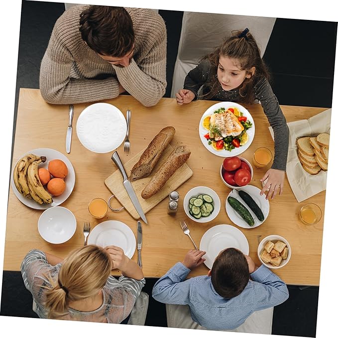 PRETYZOOM Nordic Style Ceramic Plates Set Embossed Rabbit Design Dishwasher White Dinnerware for Home for Appetizers and Desserts