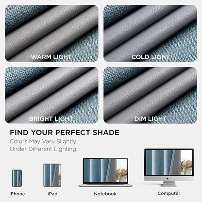 Joydeco Light Blue Blackout Curtains 84 Inches Long, Curtains 84 Inch Length 1 Panel for Bedroom, Thermal Insulated Linen Black Out Curtains with Grommets(100x84, Light Blue)