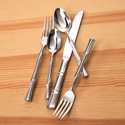 FORTESSA Royal Pacific 18/10 Stainless Steel Flatware, 5 Piece Place Setting With Table Knife, Forks and Spoons (Service For 1), Dishwasher Safe, Polished
