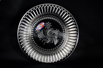 14" Silver Round Stainless Round Serving Tray 36CM