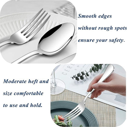 Herogo 18/10 Stainless Steel Silverware Set, 60-Piece Fancy Flatware Cutlery Set for 12, Modern Tableware Eating Utensils for Home Restaurant Wedding, Mirror Polished, Dishwasher Safe