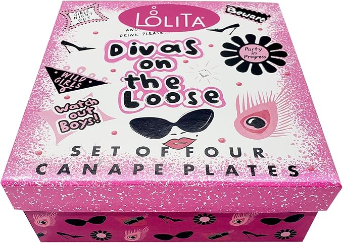 Certified International Lolita Divas On The Loose 6" Canape/Luncheon Plates, Set of 4