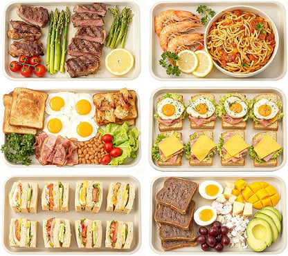24PCS Eating Food Serving Tray,14.17" x10.63" Rectangular Serving Platter Restaurant Serving Reusable Cafeteria Tray Stackable Party Trays for Dinner Snack Cafeteria Restaurants