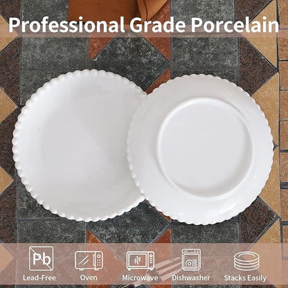 OMAYKEY 5.5 Inch Small Ceramic Dessert Plates Set of 18, Small Appetizer Plates, Porcelain Round Shaped Mini White Plate, for Cake Waffles Snacks Side Dish, Oven Microwave Dishwasher Safe