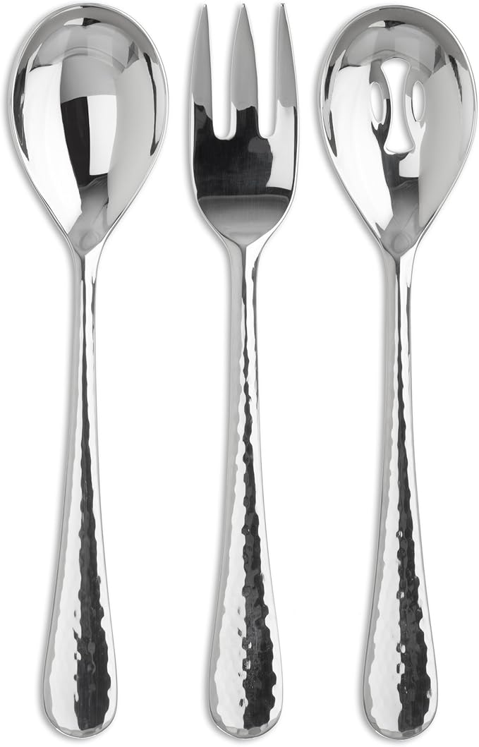 Ginkgo International Shimmer 3-Piece Stainless Steel Hostess Serving Set