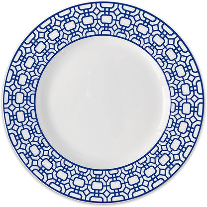 Caskata Newport Garden Gate Dinner Plates Set of 4 | High-Design Lead-Free Porcelain Dinnerware Plate Set | Blue Dinnerware Set | Entertaining Everyday Thanksgiving Wedding or Birthday Gifts | 10.75"