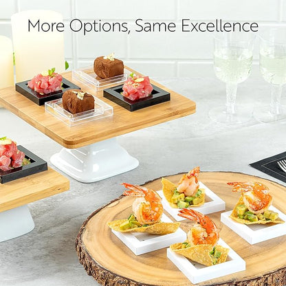 Restaurantware 2.5 x 2.5 Inch Dessert Plates 20 Disposable Appetizer Plates - For Cold Foods Black Plastic Mini Serving Plates Serve Appetizers Or Desserts For Buffet Or Catered Events