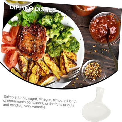 4pcs Dish Rack for Kitchen Counter Chopstick Holder Sauce Plate Ceramic Dipping Plates Stand for Home
